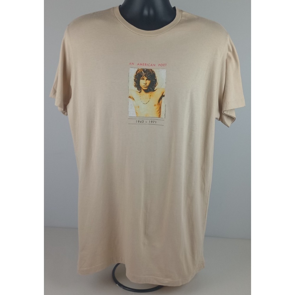 Ammo Men's XL Beige American Poet 1943-1971 Jim Morrison The Doors T-Shirt